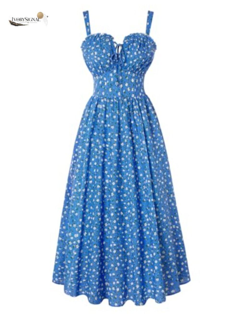 Floral Corset Maxi Dress Adjustable Straps Ruched Bust Summer Casual